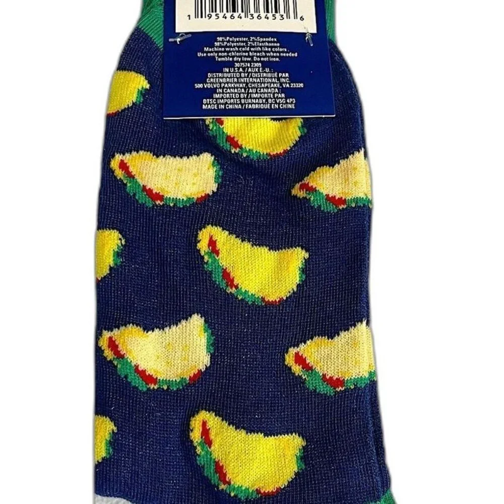 Taco Novelty Socks Men's Size 6-12 UNISEX Taco Tuesday Socks NEW